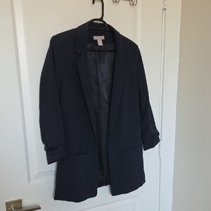 H&M 3/4 Sleeve Navy Blazer